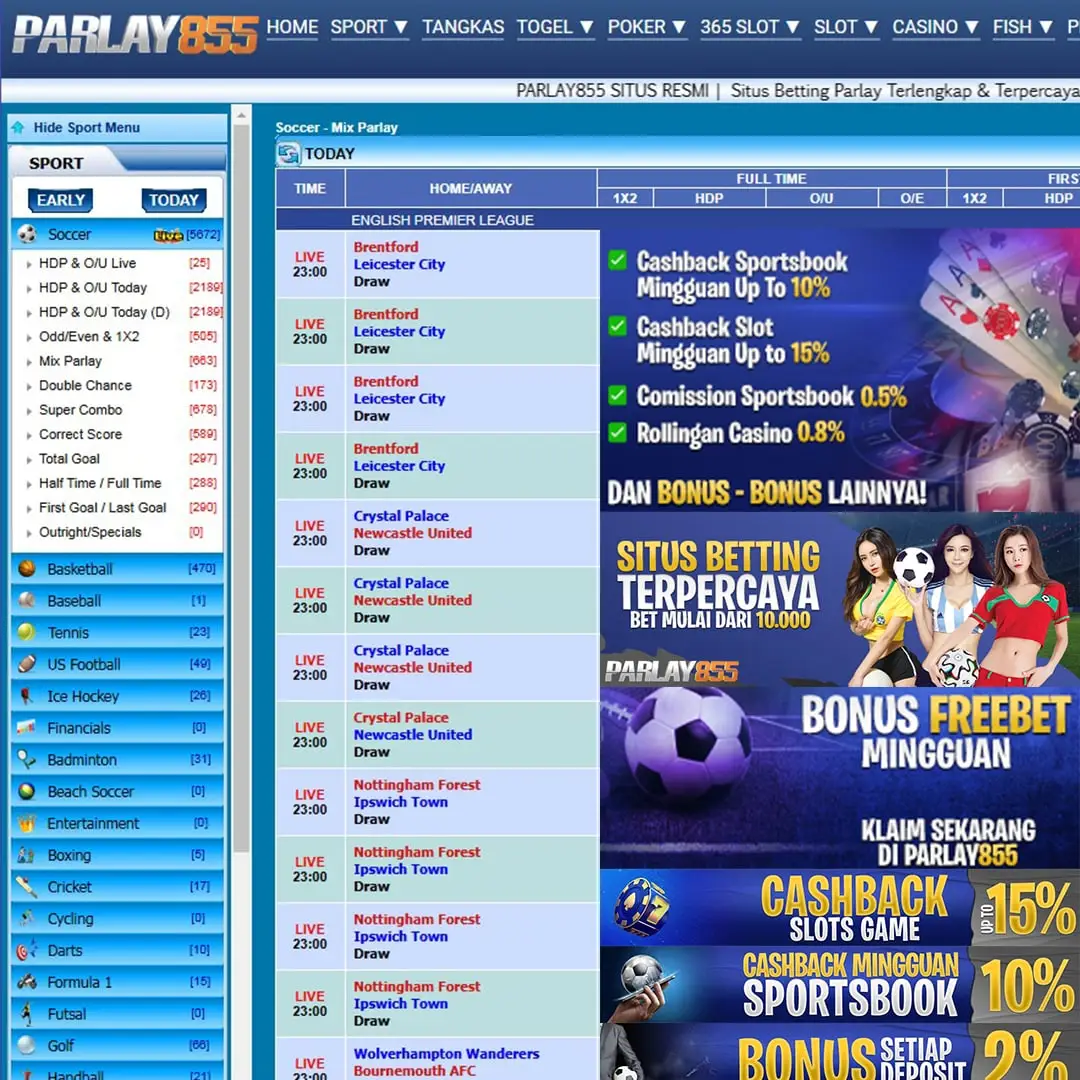 PARLAY855: Situs Daftar Login Mix Parlay 855 Alternatif Anti Nawala